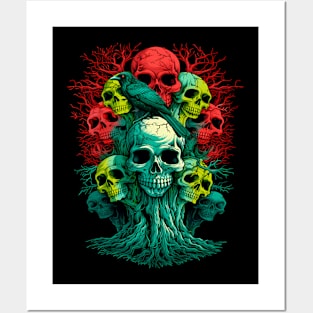 skull tree Posters and Art